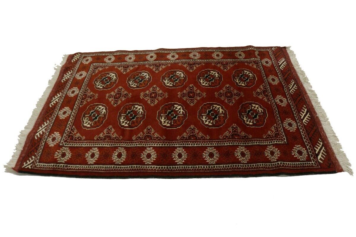 Hand-Knotted Red Tribal Wool Area Rug 3'5X5 ft