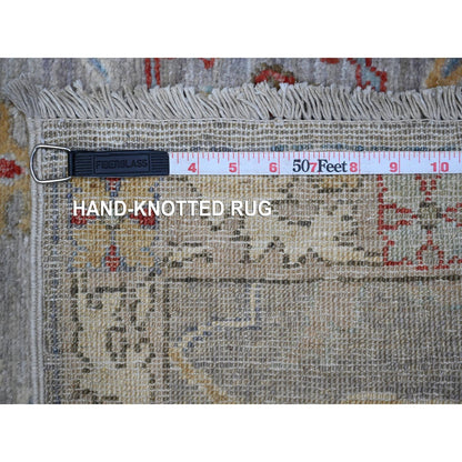 3'X11'7" Dorian Gray Bidjar Garus Hand Knotted Wool Runner Aryana Rug
