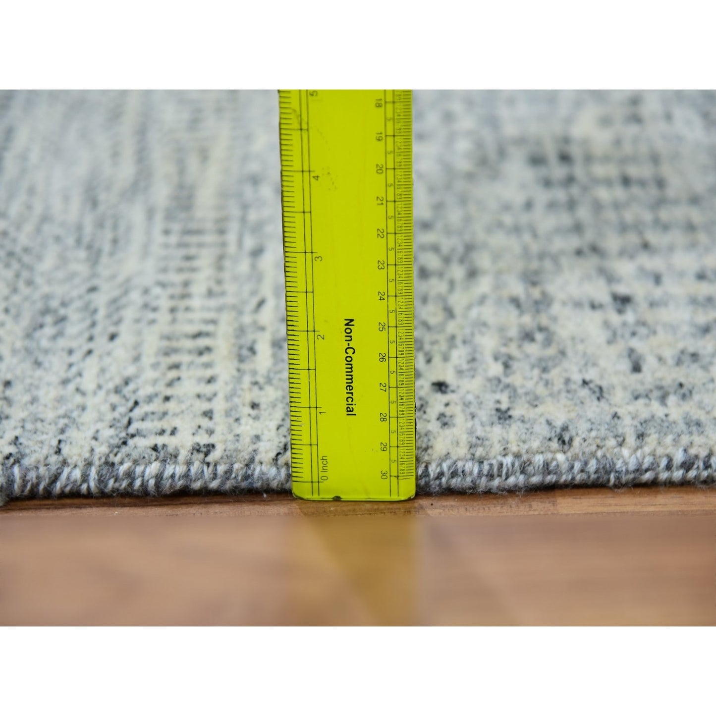 2'7"X9'10" Boothbay Gray Modern Hand Knotted Grass Design Wool Runner Rug