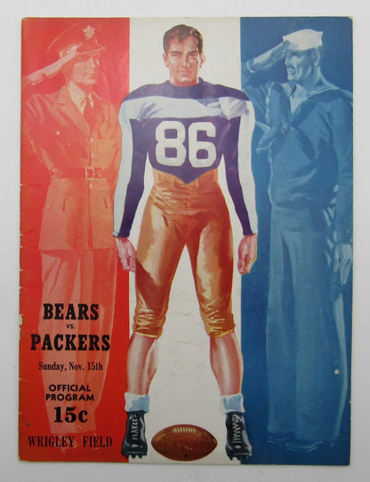 Nov. 15, 1942 Chicago Bears Vs. Green Bay Packers Football Game Program 195611