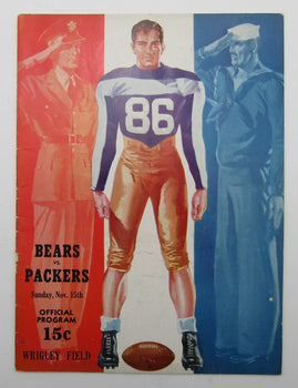 Nov. 15, 1942 Chicago Bears Vs. Green Bay Packers Football Game Program 195611