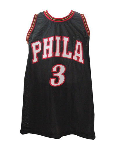 Allen Iverson Hof Autographed Black Custom Basketball Jersey 76Ers Beckett 96721