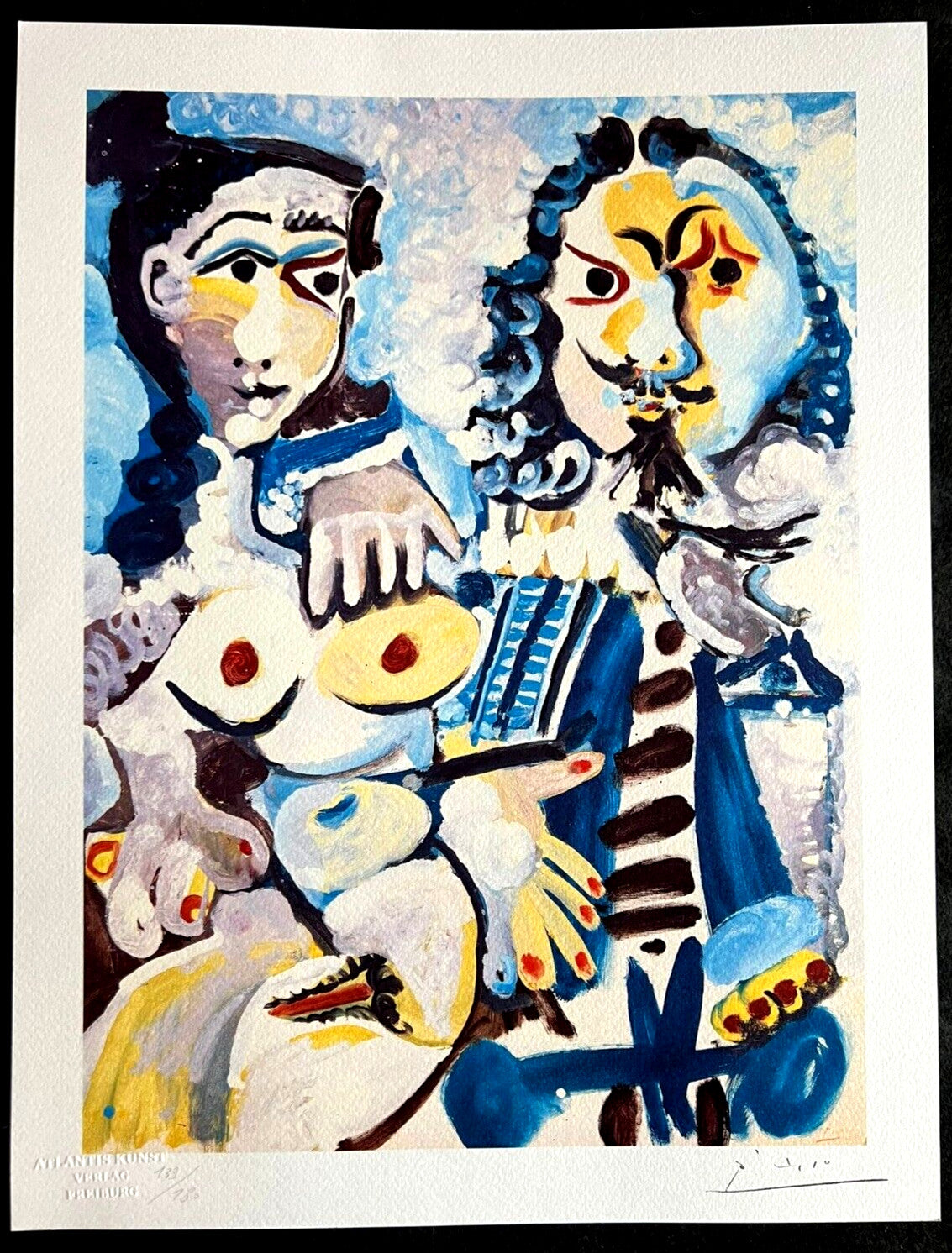 Pablo Picasso Lithograph Coa Signed Op Numbered In Pencil Crayon