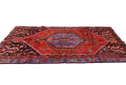 4X7 Ft Red Vintage Area Rug Tribal Geometric