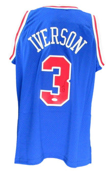 Allen Iverson Hof Autographed Royal Mitchell &