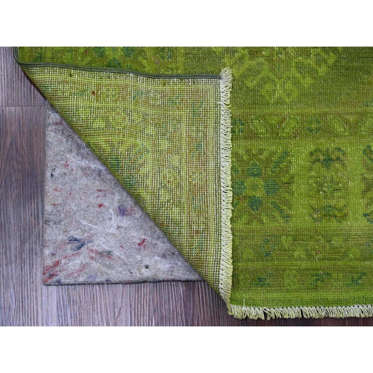 4'10"X6'9" Green Overdyed Kazak Tribal Design Pure Wool Hand Knotted Rug