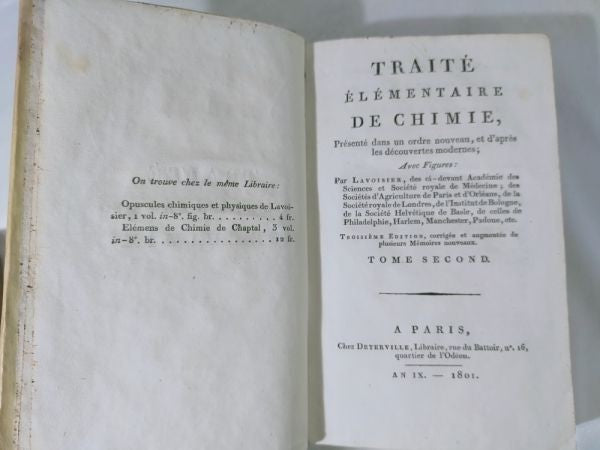 1801 Lavoisier Traite Elementaire De Chimie 3Rd Edition 2 Vols Complete Vellum