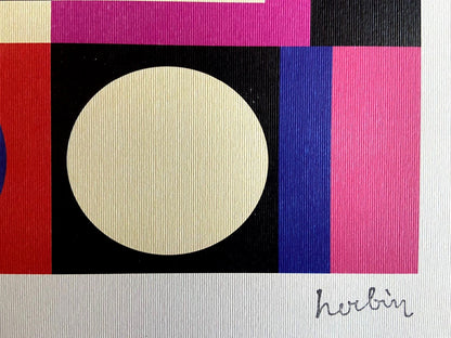 Auguste Herbin Lithograph Coa Signature And Stamp (Victor Vasarely)