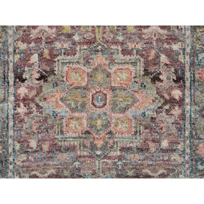 2'6"X15'8" Red Wool Heris Revival Hand Knotted Xl Runner Oriental Rug