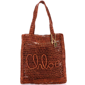 Chloe Summer Banana Tote Woven Raffia