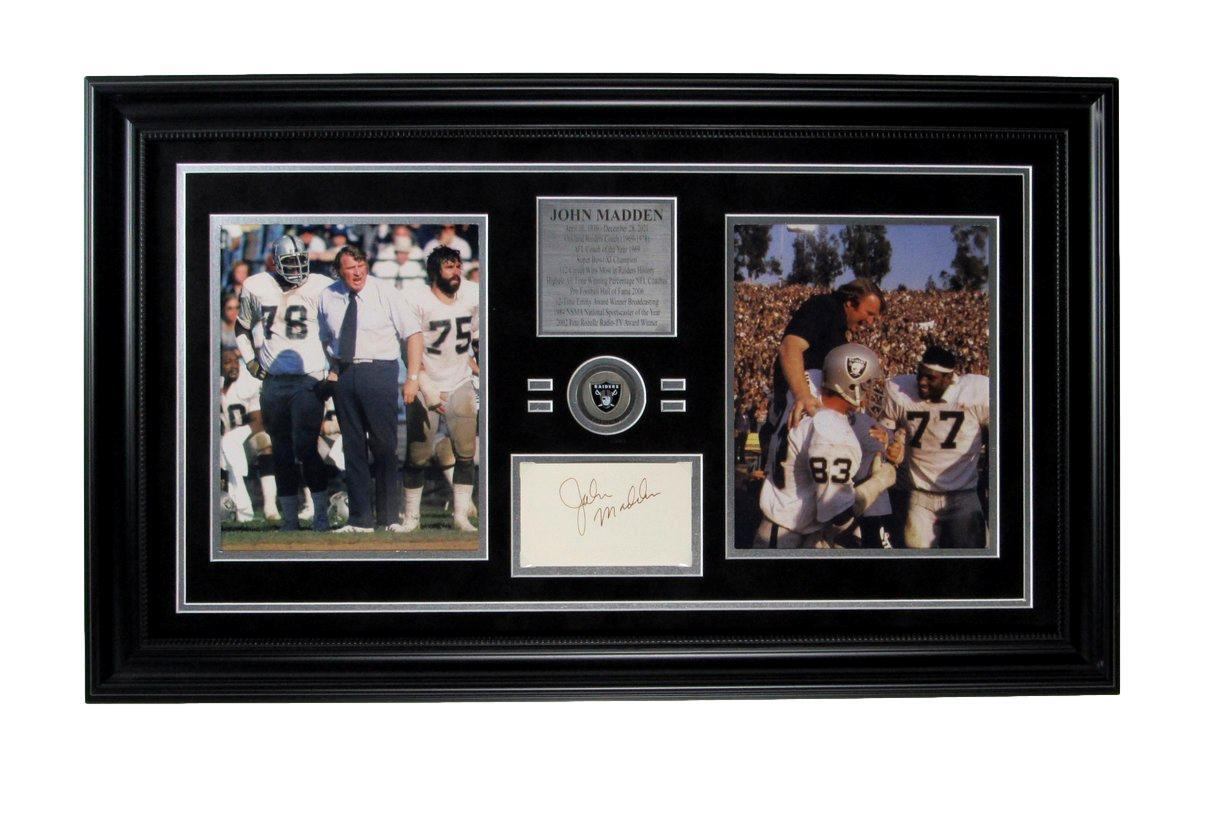 John Madden Hof Raiders Collage 8X10 S Signed 3X5