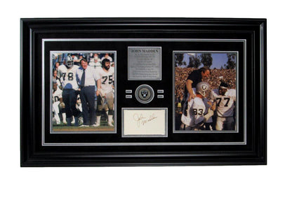 John Madden Hof Raiders Collage 8X10 S Signed 3X5