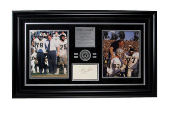 John Madden Hof Raiders Collage 8X10 S Signed 3X5