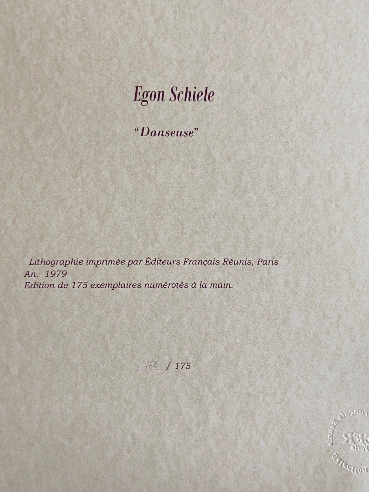 Egon Schiele Lithograph C.O.A. Signed In Pen Numbered By Hand In Pencil 180 Es