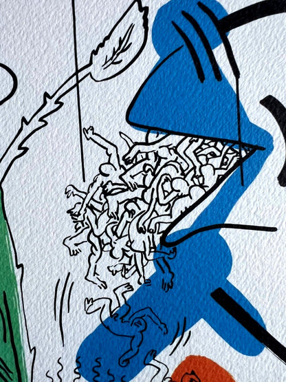 Keith Haring Lithograph Coa Signed Numbered Op Certified 180Ex