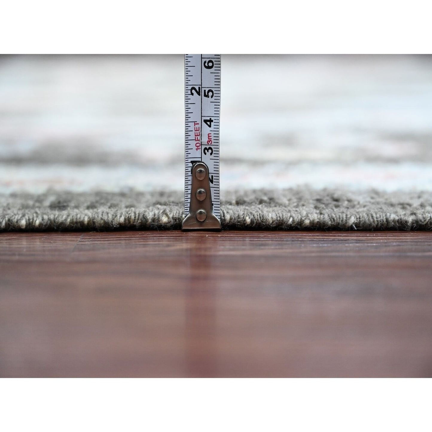 7'X12'3" Black Afghan Angora Oushak Hand Knotted 100% Wool Runner Rug