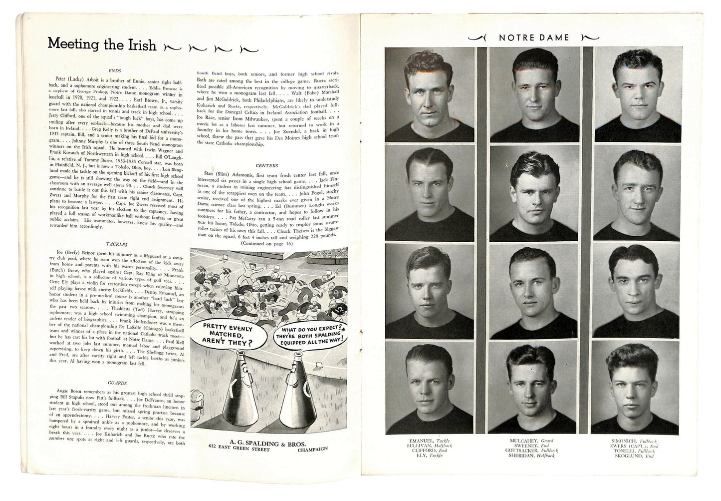 10/9/1937 Notre Dame vs. Illinois College Football Game Program 185902