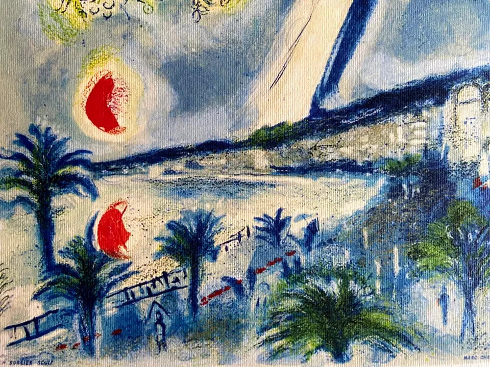 Marc Chagall Lithograph Coa Original Hand-Signed Hand-Numbered Collection Stamp