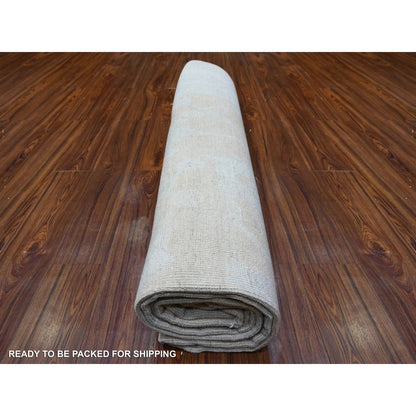 8'9"X12'5" Apricot Orange Faded Out Angora Oushak Shiny Wool Oriental Rug