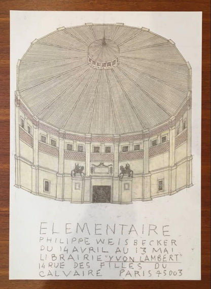 Philip Weissbecker Exhibition "Elmentaire" Poster Offset Print 2018 France Rare