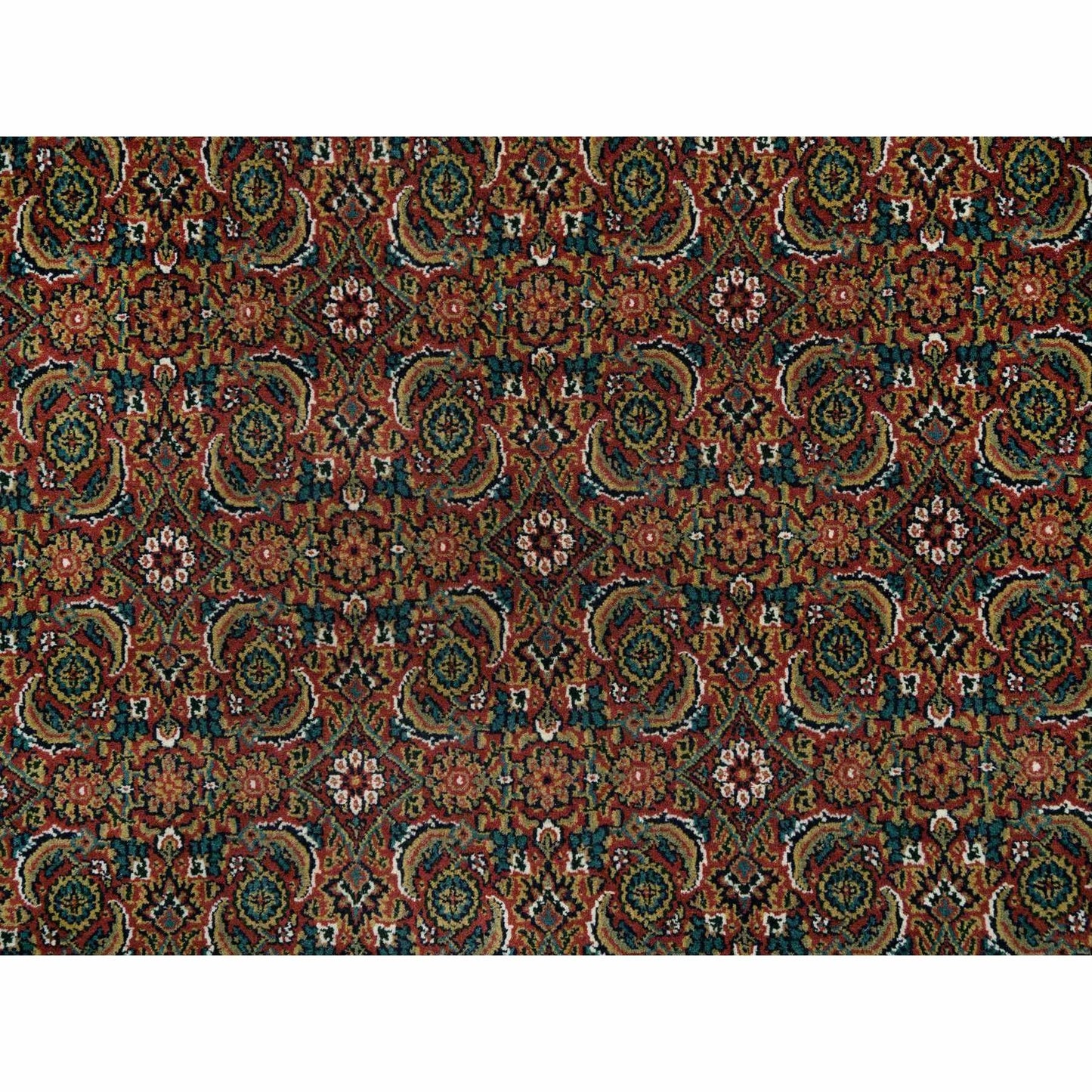 6'X9'5" Red Herrita Hand Knotted 250 Kpsi Wool Oriental Rug