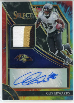 Gus Edwards Autographed 2019 Panini Select Prizm