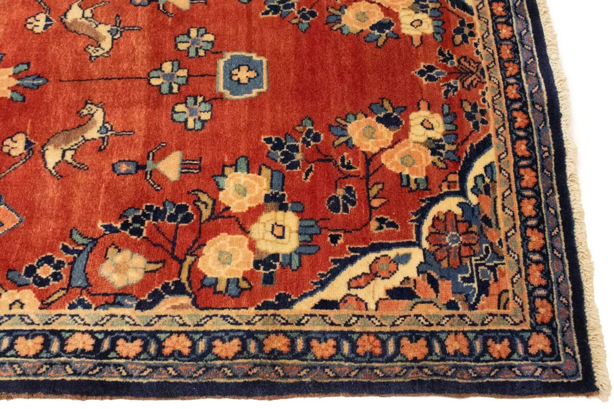 Vintage Oriental Runner Rug Tribal Floral Design