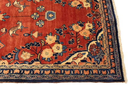 Vintage Oriental Runner Rug Tribal Floral Design