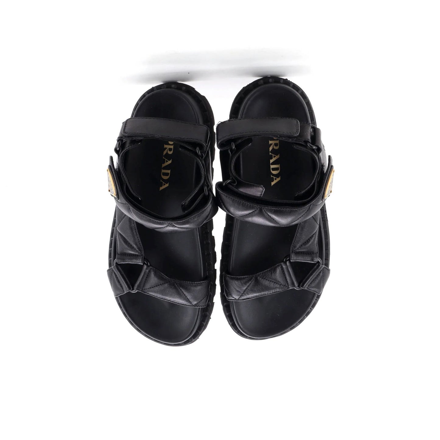 Prada Women'S Sporty Fussbett Sandals Quilted Leather