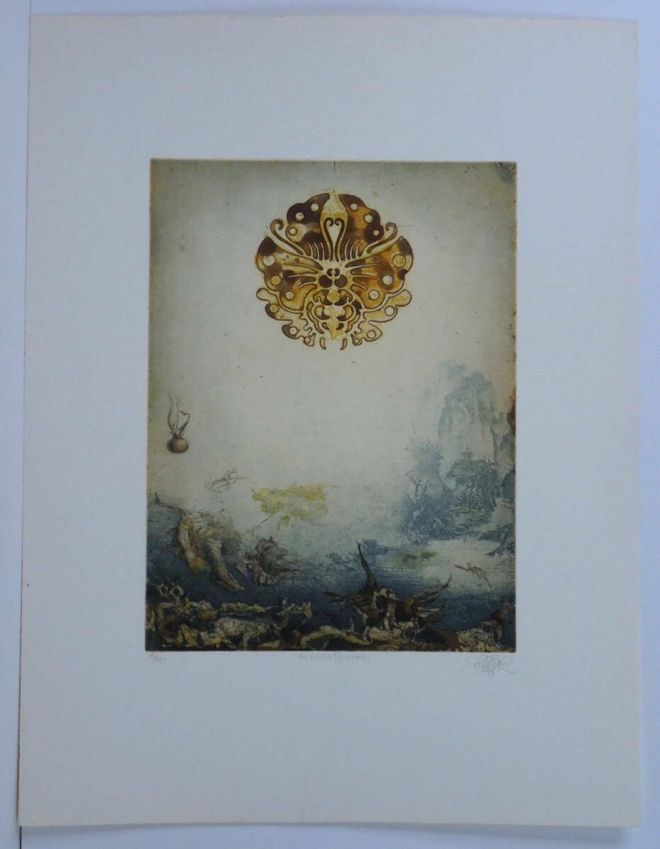 Jorg Schmeisser 1975 Butterfly Original Etching Print Pencil Singed