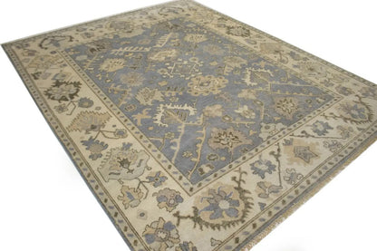 Oriental Muted Handmade Large Decor Floral Carpet Oushak Rug 8'2x9'10 Chobi
