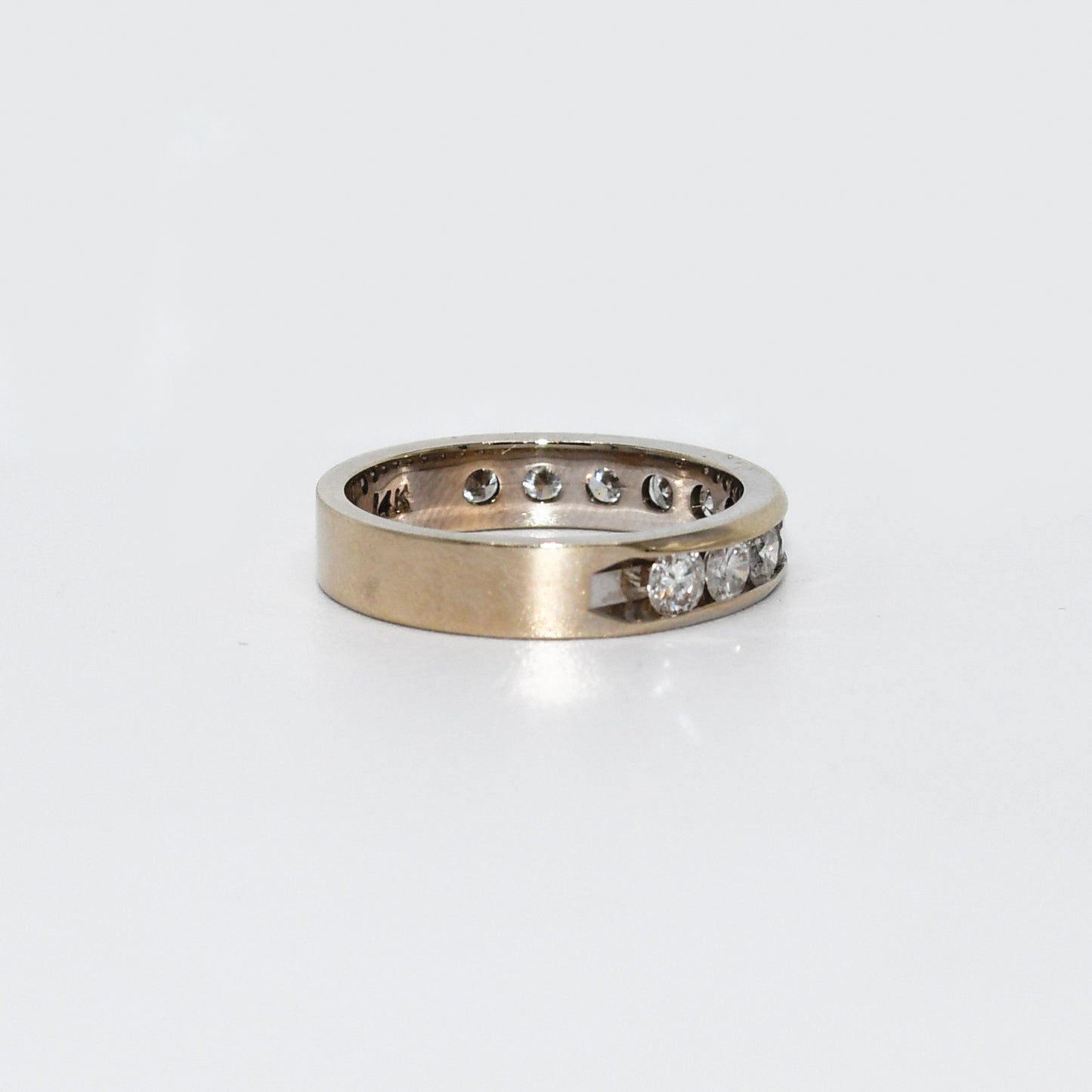 14K White Gold Diamond Band, 1.00Tdw, 3.6Gr