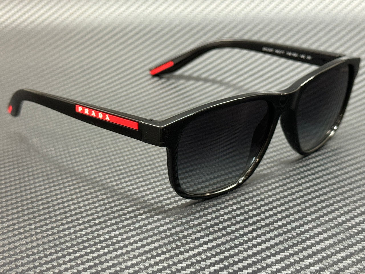 PRADA LINEA ROSSA PS 06YS 1AB09U Black Grey Gradient Men's 56 mm Sunglasses