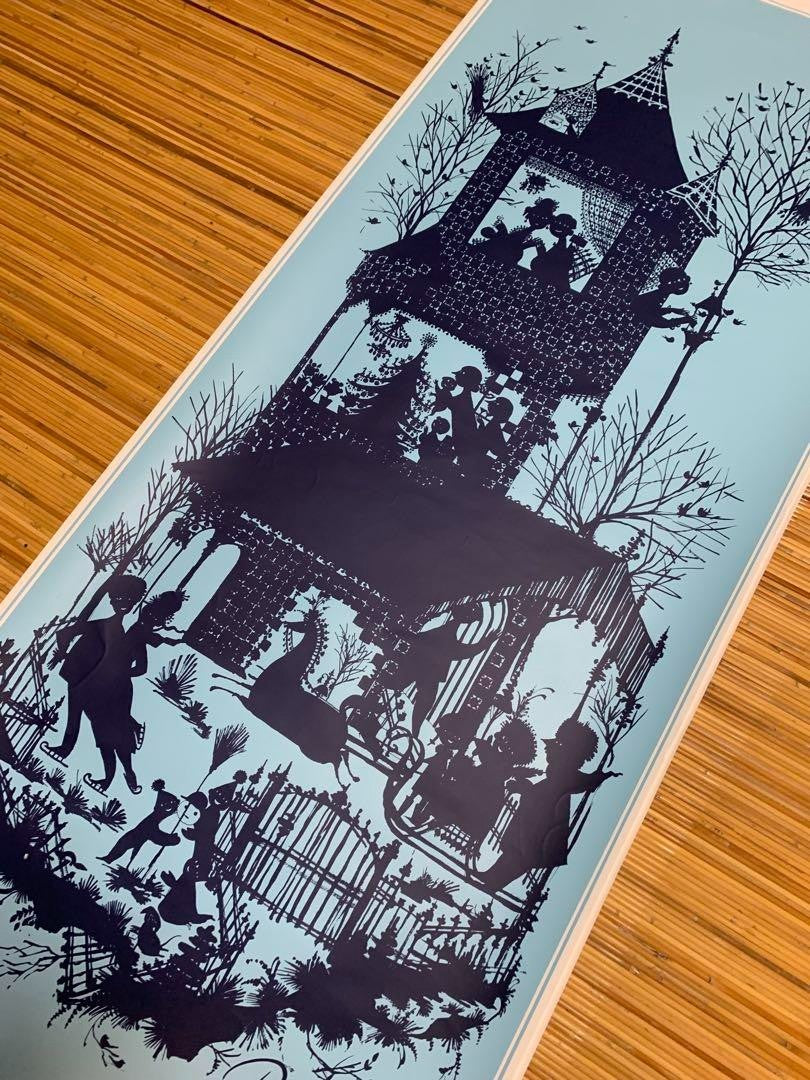 Bjorn Wiinblad Vintage Poster Winter Season Large 140X50Cm Danish Silhouette Art