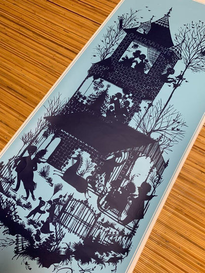 Bjorn Wiinblad Vintage Poster Winter Season Large 140X50Cm Danish Silhouette Art