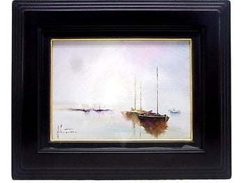 Francisco Carretero (1946- Spain) Signed Original Oil Painting Framed Seascape