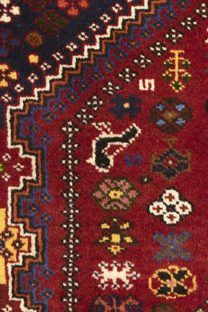 Hand-Knotted Wool Oriental Rug Vintage Tribal