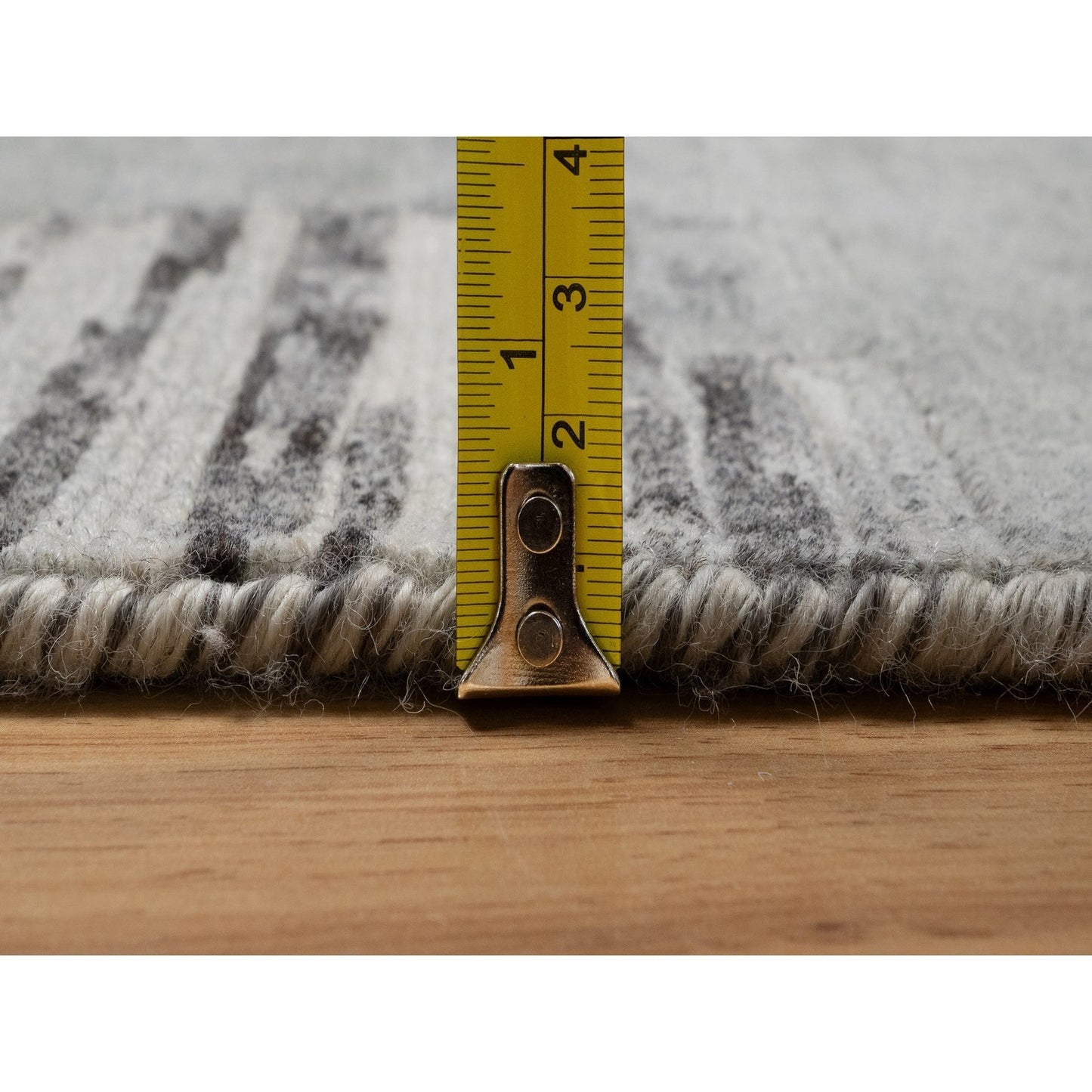 8'1"X10' Nevada Gray Modern Design Undyed Natural Wool Hand Knotted Rug