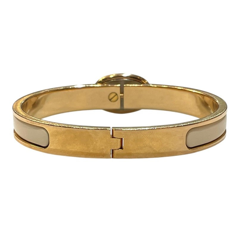 Hermes Mini Clic Bracelet In Nata Gold, Metal, Enamel