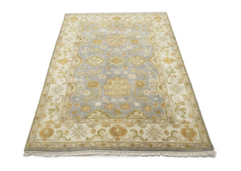 Handmade Classic Oushak Chobi Rug Floral Design