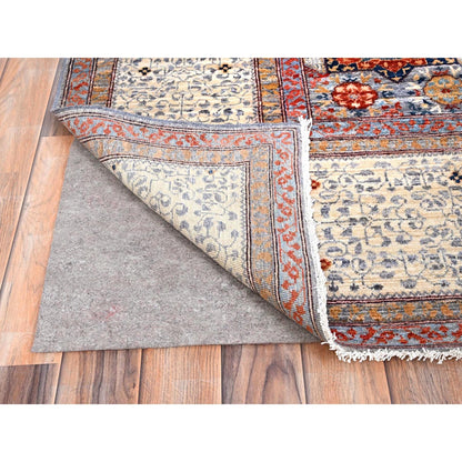 8'10"X12' Red Natural Wool Mamluk Design Hand Knotted Oriental Rug
