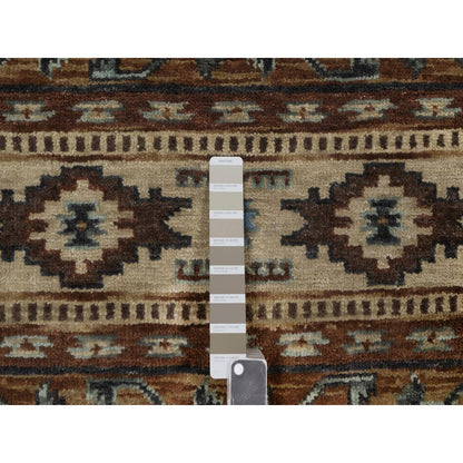 2'7"X5'10" Ivory Runner Rug Southwest Medallion Design Hand Knotted Wool