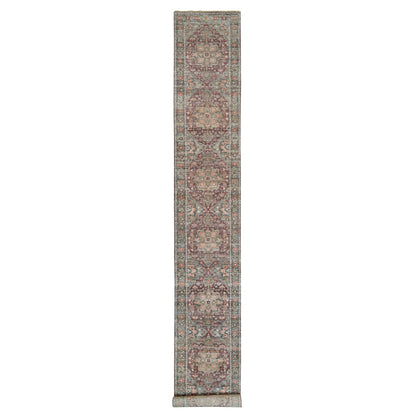2'6"X18' Red Soft Wool Heriz Revival Hand Knotted Xl Runner Oriental Rug