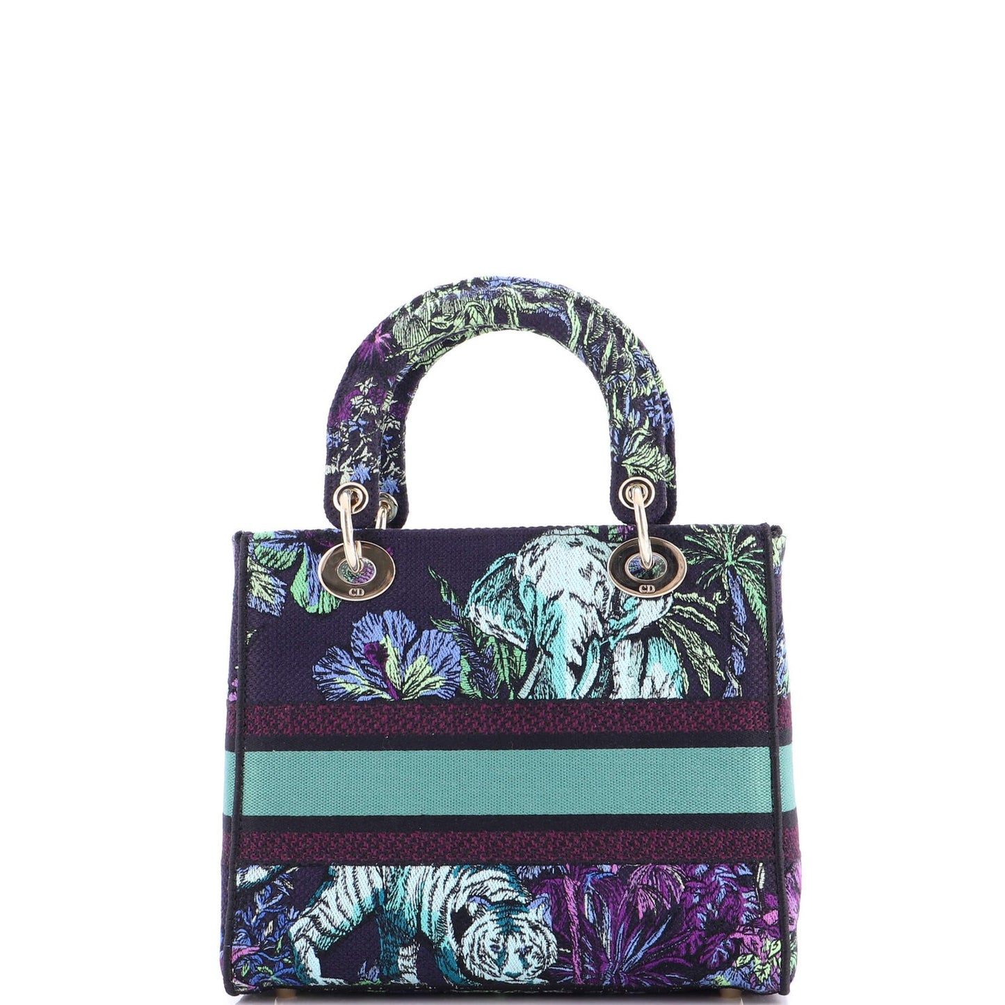 Christian Dior Lady D-Lite Bag Embroidered Canvas Medium