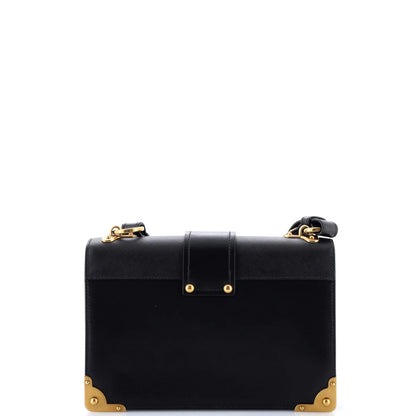Prada Cahier Crossbody Bag Leather And Saffiano Leather Large