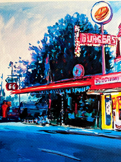 Museum Bob Dylan Lithograph "Route 66" Numbered Art