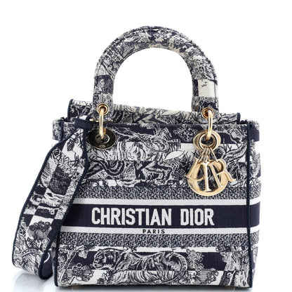 Christian Dior Lady D-Lite Bag Embroidered Canvas Medium
