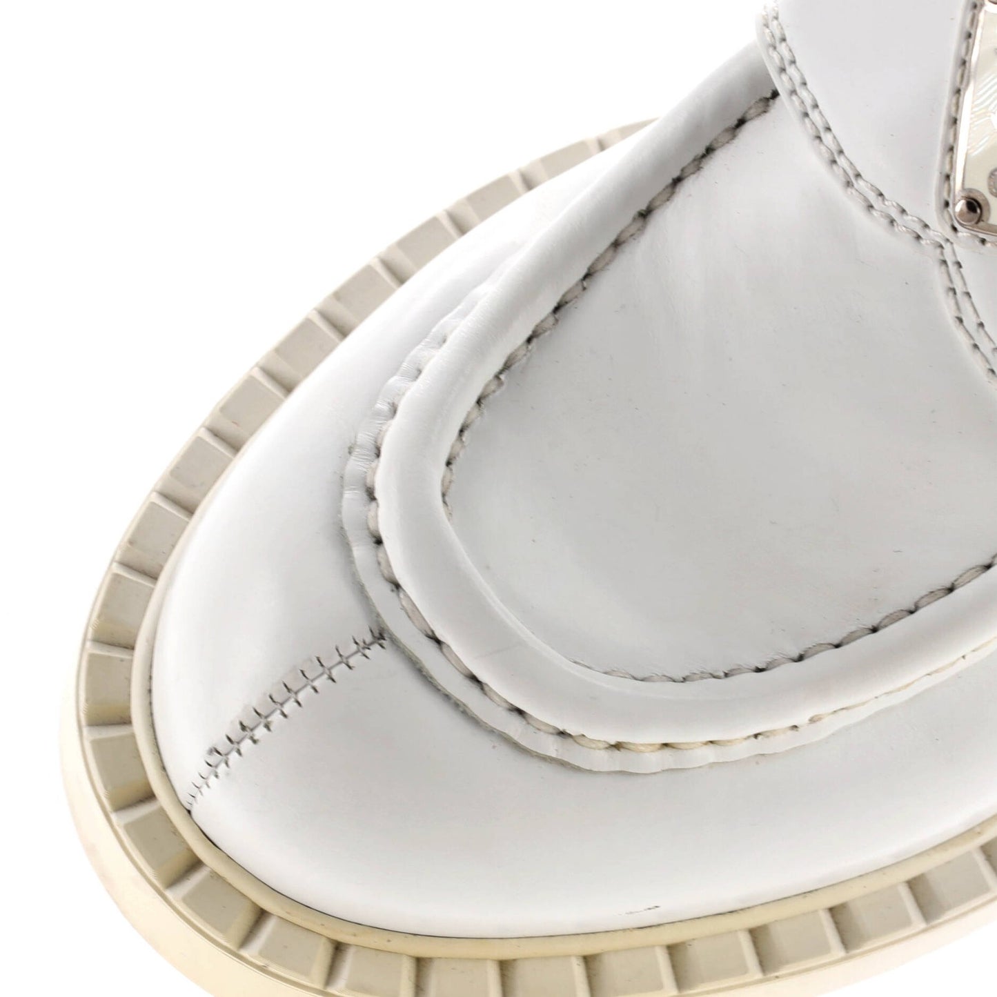 Prada Women'S Triangle Logo Loafers Spazzolato Leather