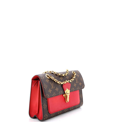 Leather Louis Vuitton Victoire Handbag Monogram Canvas and