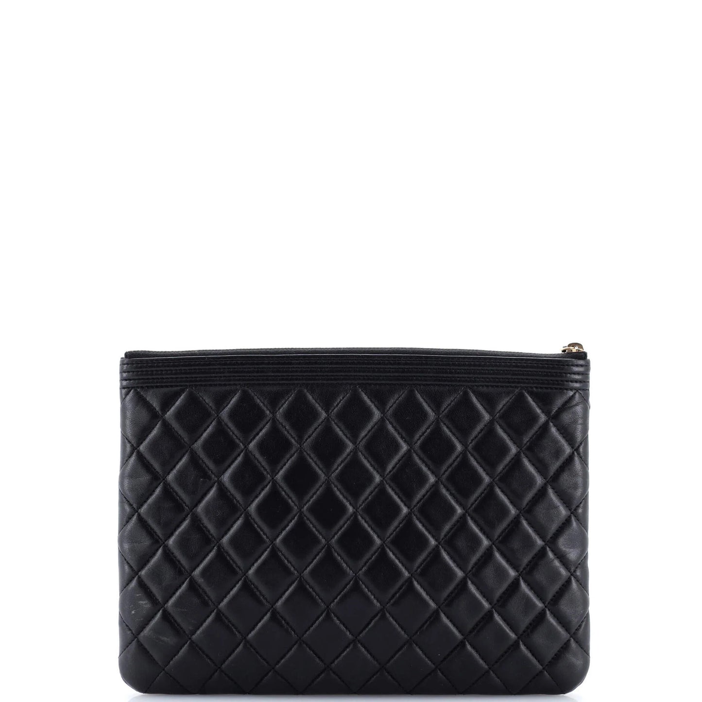 Chanel Boy O Case Clutch Quilted Lambskin Medium